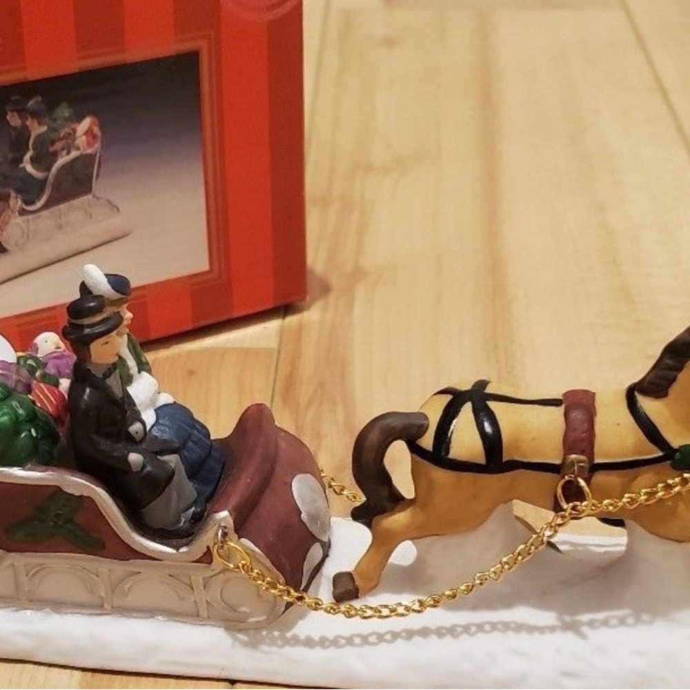 Festive Sleigh with Horse Figurine